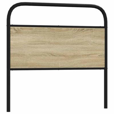 Hoofdbord 90 cm staal en bewerkt hout sonoma eikenkleurig