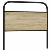 Hoofdbord 90 cm staal en bewerkt hout sonoma eikenkleurig