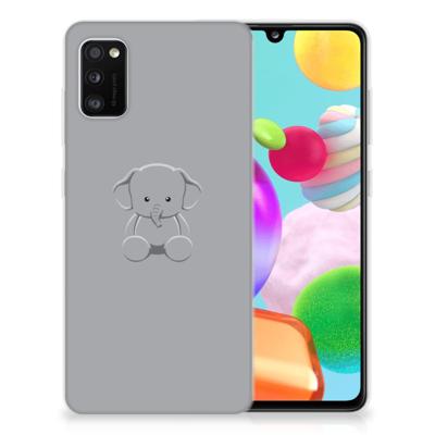 Samsung Galaxy A41 Telefoonhoesje met Naam Grijs Baby Olifant Samsung Galaxy A41 Telefoonhoesje met Naam Grijs Baby Olifant