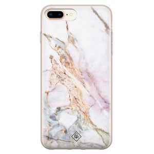 iPhone 8 Plus/7 Plus siliconen telefoonhoesje - Parelmoer marmer