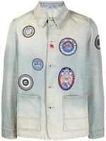 Kenzo veste en jean Travel à détails de badges - Bleu - thumbnail