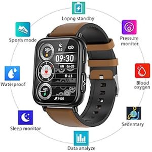 TK10 Slimme horloge 1.91 inch(es) Slimme armband Smartwatch Bluetooth ECG PPG Temperatuurbewaking Stappenteller Compatibel met: Android iOS Dames Heren Berichtherinnering Camerabediening Aangepaste Lightinthebox