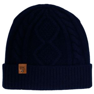 Stone Valley Grofgebreide Damesmuts van 100% Wol - Navy