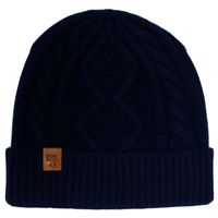 Stone Valley Grofgebreide Damesmuts van 100% Wol - Navy