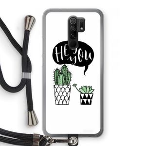 Hey you cactus: Xiaomi Redmi 9 Transparant Hoesje met koord
