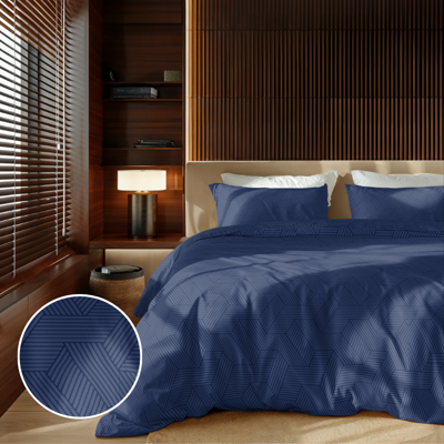 Dekbedovertrek Embossed Geometric - Blauw - Lits-Jumeaux (240x220 Cm) - Blauw Microvezel - Effen - Zydante - Dekbed-Discounter.nl Dekbedovertrek Embossed Geometric - Blauw - Lits-Jumeaux (240x220 Cm) - Blauw Microvezel - Effen - Zydante - Dekbed-Discounter.nl