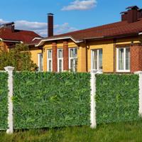 4 Stuks Kunsthaag Buxus Panelen met Diverse Bladeren Zonwerende Wandpanelen