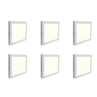 Vierkante LED Downlight Set 6 stuks - 12W - 4200K - Mat Wit Aluminium - 170mm