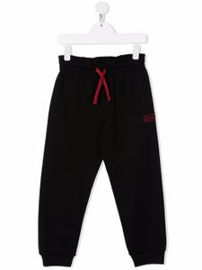 Dolce & Gabbana Kids pantalon de jogging en coton à logo brodé - Noir