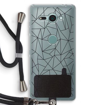Geometrische lijnen zwart: Sony Xperia XZ2 Compact Transparant Hoesje met koord