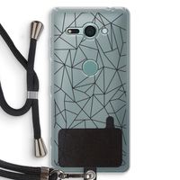 Geometrische lijnen zwart: Sony Xperia XZ2 Compact Transparant Hoesje met koord