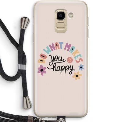 Happy days: Samsung Galaxy J6 (2018) Transparant Hoesje met koord