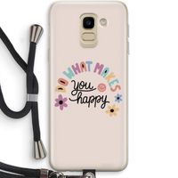 Happy days: Samsung Galaxy J6 (2018) Transparant Hoesje met koord