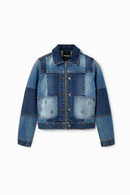 Denim truckerjack met patch - BLUE - XL