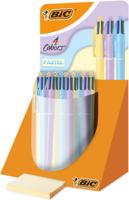 Bic Colours Pastel 4-kleurenbalpen, medium, klassieke inktkleuren, display van 30 stuks