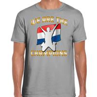 Bellatio Decorations Verkleed shirt voor heren - Nederland - grijs - voetbal supporter - themafeest 2XL  -