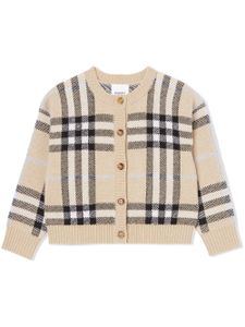 Burberry Kids cardigan à carreaux - Tons neutres