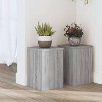 VidaXL Plantenstandaards 2 st 20x20x30 cm bewerkt hout grijs sonoma VidaXL Plantenstandaards 2 st 20x20x30 cm bewerkt hout grijs sonoma