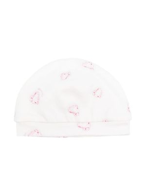 Monnalisa chapeau en coton à imprimé graphique - Blanc