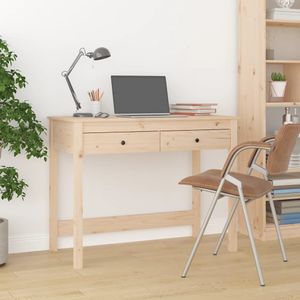 Bureau met lades 100x50x78 cm massief grenenhout