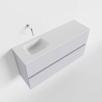 Toiletmeubel Mondiaz Ada | 100 cm | Meubelkleur Cale | Lex wastafel Talc Links | Zonder kraangat