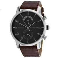 Tommy Hilfiger Herenhorlogemet bruine leren band, 44 mm