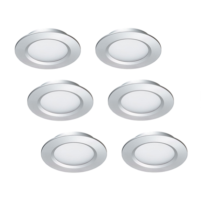 LED-inbouwspot set 6 stuks Modena zilver 3W dimbaar