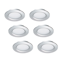 LED-inbouwspot set 6 stuks Modena zilver 3W dimbaar