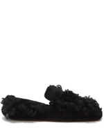 Jil Sander chaussons en peau lainée à bout rond - Noir Jil Sander chaussons en peau lainée à bout rond - Noir