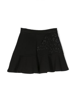 Chloé Kids jupe évasée à logo brodé - Noir