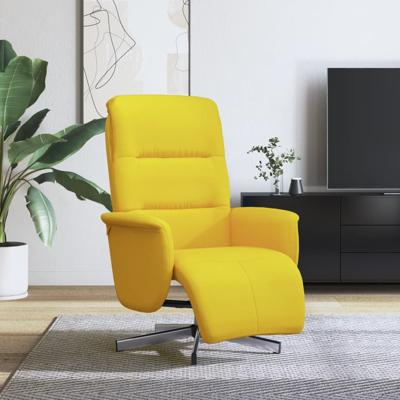 Fauteuil verstelbaar met voetensteun stof lichtgeel