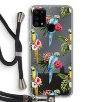 Kleurrijke papegaaien: Samsung Galaxy M31 Transparant Hoesje met koord
