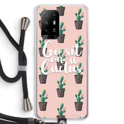 Cactus quote: Oppo A95 5G Transparant Hoesje met koord