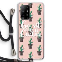 Cactus quote: Oppo A95 5G Transparant Hoesje met koord