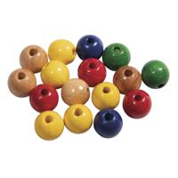 Hobby kralen - hout - D10 mm - 52x stuks - multi kleur - DIY sieraden maken - Kralen rijgen