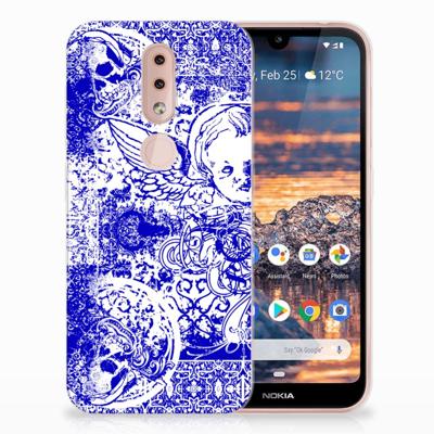 Silicone Back Case Nokia 4.2 Angel Skull Blauw