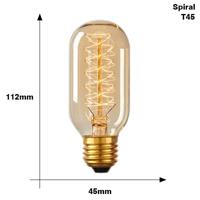 E27 40W Retro Edison gloeilamp gloeidraad Vintage ampul gloeilamp AC 220V(T45 Spirai)