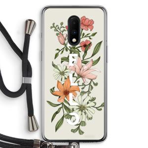 Hello bloemen: OnePlus 7 Transparant Hoesje met koord