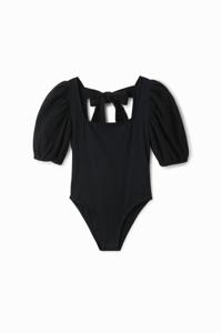 Body met pofmouwen - BLACK - L