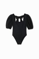 Body met pofmouwen - BLACK - XS