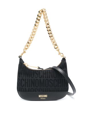 Moschino sac porté épaule à logo en jacquard - Noir