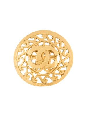 CHANEL Pre-Owned broche à logo CC - Or