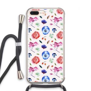 Bloemetjes: iPhone 7 PLUS Transparant Hoesje met koord