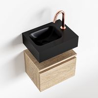 Toiletmeubel Mondiaz Andor | 40 cm | Meubelkleur Washed oak | Lex vrijhangend wastafel Urban Links | 1 kraangat