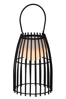 Lucide FJARA - Oplaadbare Tafellamp Binnen/Buiten - Accu/Batterij - Ø 17,5 cm - LED Dim to warm - 1x0,3W 3000K - IP44 - Zwart