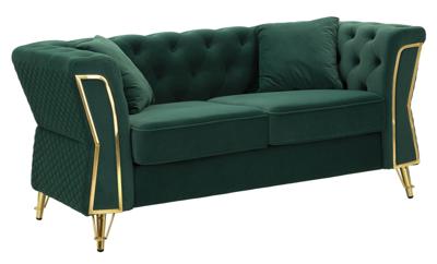 BANK EMY GROEN MET KUSSENSCM 162X83X76