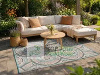 Buitenkleed 120x180cm blauw/bruin/ivoor