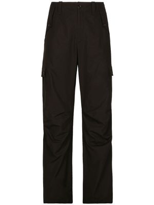 Dolce & Gabbana pantalon en coton à plaque logo - Noir