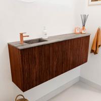 Toiletmeubel Mondiaz Joya Dlux | 111.6 cm | Meubelkleur Ruby | Faye wastafel Oza Wasbak Links | 1 kraangat