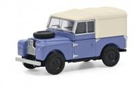 Schuco 452670100 H0 Auto Land Rover 88 blauw met witte softtop - thumbnail